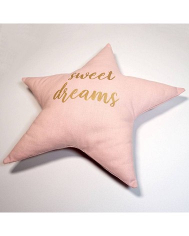 Coussin Etoile Rose Inscription Sweet Dreams 19