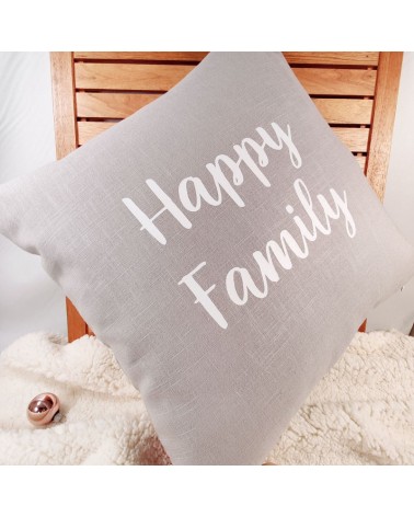 coussin happy family lin gris