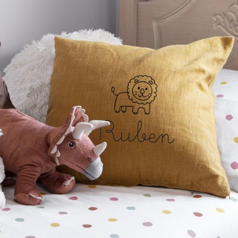 coussin personnalisé lion déco chambre enfant