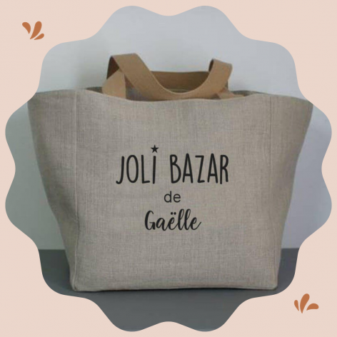 cabas joli bazar personnalisable